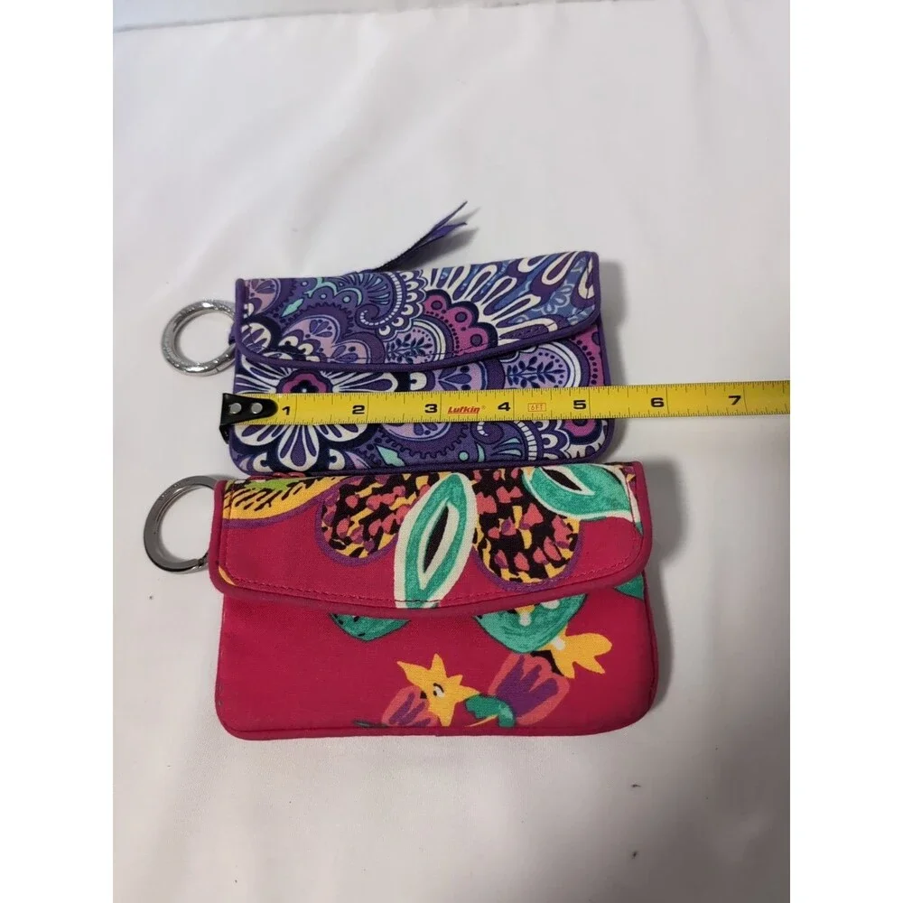 VERA BRADLEY Lot of 2 KEYCHAIN ID CARD HOLDER PURPLE RED - Picture 10 of 16